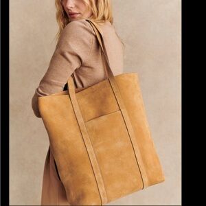 Sezane suede leather tote NWT